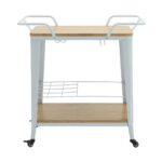 RELIX Trolley Bar-Pro Μέταλλο Βαφή Άσπρο, MDF Απόχρωση Φυσικό 86x51x86cm - Image 14
