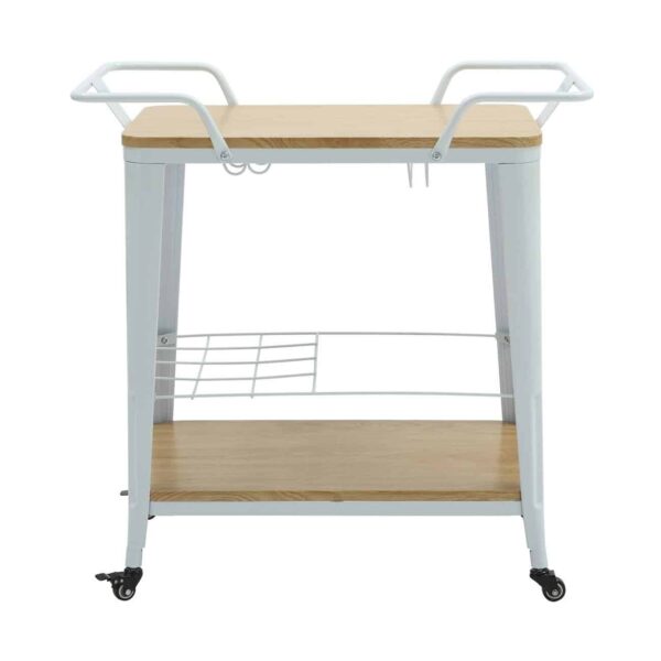 RELIX Trolley Bar-Pro Μέταλλο Βαφή Άσπρο, MDF Απόχρωση Φυσικό 86x51x86cm - Image 14