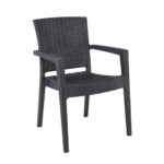 LORA-Pro Πολυθρόνα Στοιβαζόμενη, PP (Rattan Look) Απόχρωση Ανθρακί 58x61x87cm - Image 14