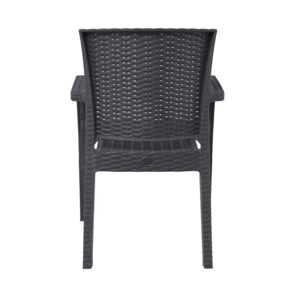 LORA-Pro Πολυθρόνα Στοιβαζόμενη, PP (Rattan Look) Απόχρωση Ανθρακί 58x61x87cm - Image 16