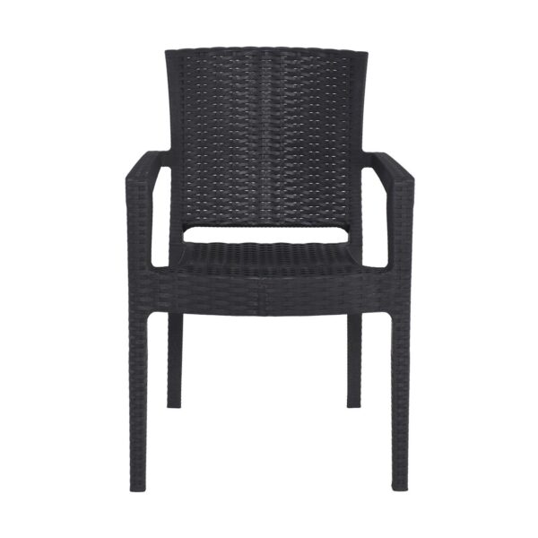 LORA-Pro Πολυθρόνα Στοιβαζόμενη, PP (Rattan Look) Απόχρωση Ανθρακί 58x61x87cm - Image 17