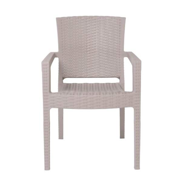 LORA-Pro Πολυθρόνα Στοιβαζόμενη, PP (Rattan Look) Απόχρωση Μπεζ 58x61x87cm - Image 17