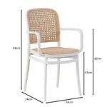 FLORENCE Πολυθρόνα PP Άσπρο, PP Rattan Μπεζ, Στοιβαζόμενη 54x54x84cm - Image 19