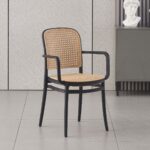 FLORENCE Πολυθρόνα PP Μαύρο, PP Rattan Μπεζ, Στοιβαζόμενη 54x54x84cm - Image 9