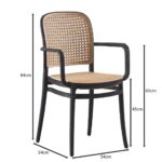 FLORENCE Πολυθρόνα PP Μαύρο, PP Rattan Μπεζ, Στοιβαζόμενη 54x54x84cm - Image 10