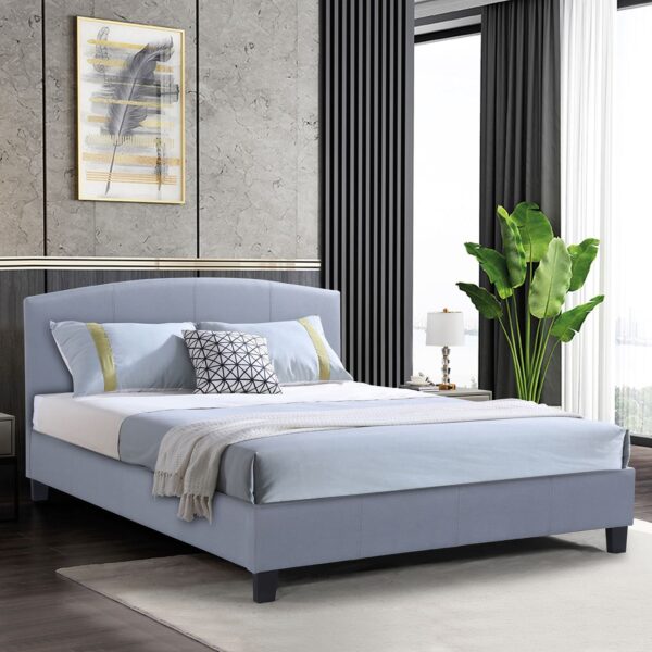 ODEON Κρεβάτι Διπλό για Στρώμα 140x190cm, Ύφασμα Γκρι 148x205x94cm - Image 6