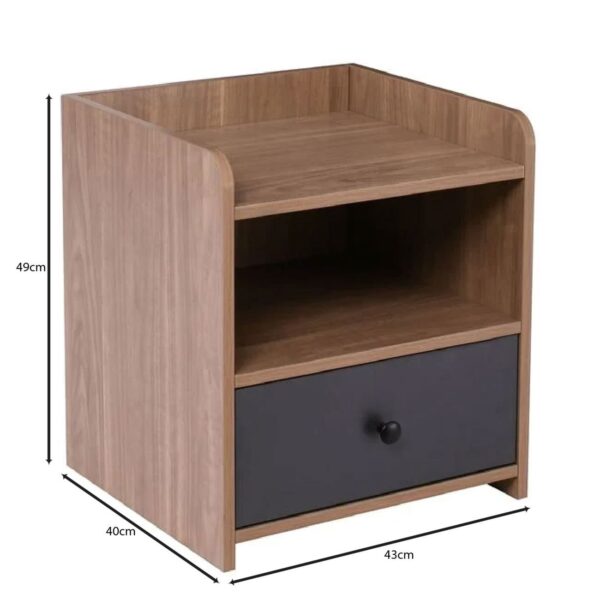 ORIENT Κομοδίνο με 1 Συρτάρι, Απόχρωση Sonoma Oak-Grey 43x40x49cm - Image 9