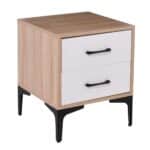 MERRANO Κομοδίνο με 2 Συρτάρια Απόχρωση Sonoma-Άσπρο 40x40x48cm - Image 8