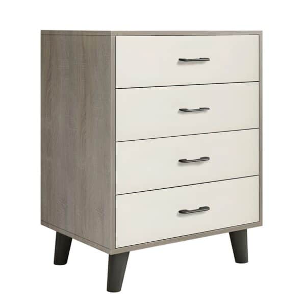 ELIOT Συρταριέρα, με 4 Συρτάρια, Απόχρωση Sonoma-Άσπρο 60x40x80cm - Image 6