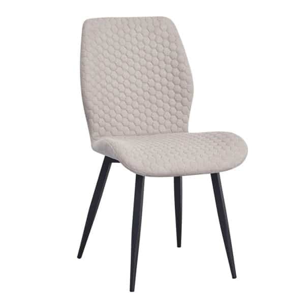 CLARA Καρέκλα Τραπεζαρίας Μέταλλο Βαφή Μαύρο, Ύφασμα Sand 50x62x87cm - Image 8
