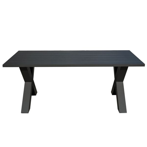 ALLEY Τραπέζι Dining Κήπου-Βεράντας ALU Ανθρακί 180x94x72cm - Image 6