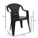 PORTOFINO Πολυθρόνα Τραπεζαρίας Κήπου - Βεράντας, PP Ανθρακί, Στοιβαζόμενη 57x56x80cm - Image 12