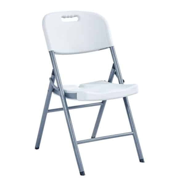 BLOW Καρέκλα Πτυσσόμενη, Μέταλλο Βαφή Γκρι, HDPE Άσπρο 56x47x84cm - Image 8