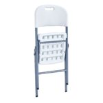 BLOW Καρέκλα Πτυσσόμενη, Μέταλλο Βαφή Γκρι, HDPE Άσπρο 56x47x84cm - Image 9