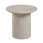 DIAZ Set-2 Τραπεζάκια Σαλονιού-Καθιστικού, ΜDF Απόχρωση Natural Stone Φ.50 H.45cm + Φ.80 H.40cm - Image 11