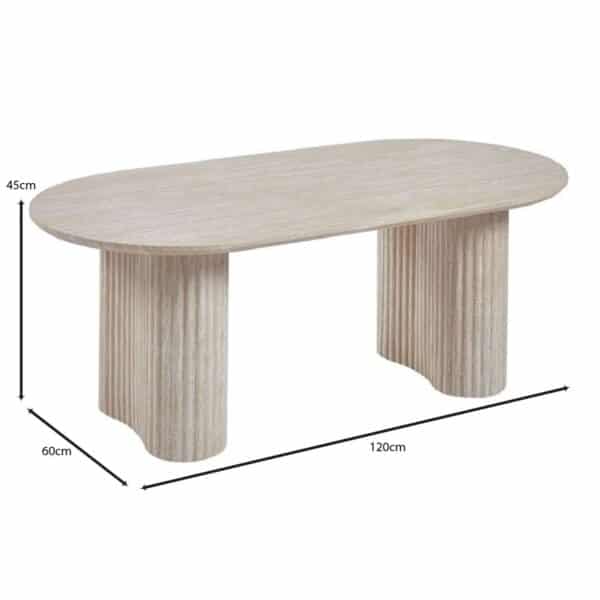 DIAZ Τραπεζάκι Σαλονιού-Καθιστικού, ΜDF Απόχρωση Natural Stone 120x60x45cm - Image 7