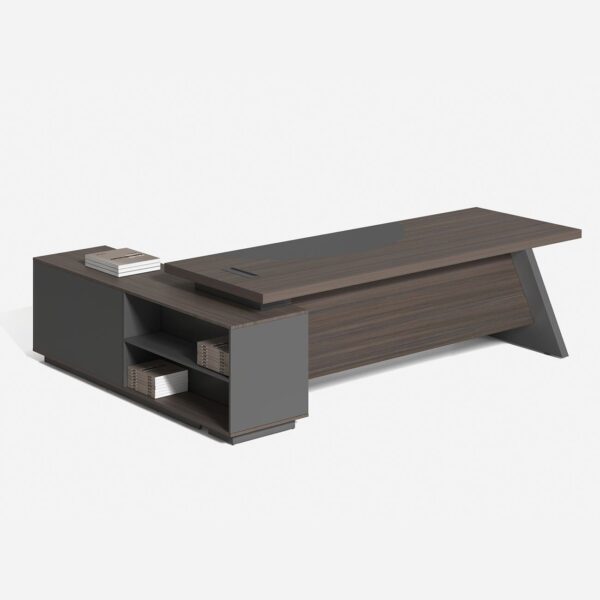 MASTER Γραφείο Δεξιά Γωνία, Απόχρωση Grey Walnut 180x90x75/180x50x62cm - Image 11