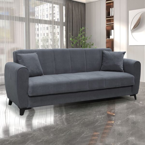 JEROM Καναπές – Κρεβάτι με Αποθηκευτικό Χώρο, 3Θέσιος Ύφασμα Ανθρακί Sofa:210x78x78 Bed:105x180cm - Image 20