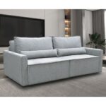 LIDRA Καναπές – Κρεβάτι 3Θέσιος, Ύφασμα Γκρι Sofa:220x110x90 Bed:137x196cm - Image 20