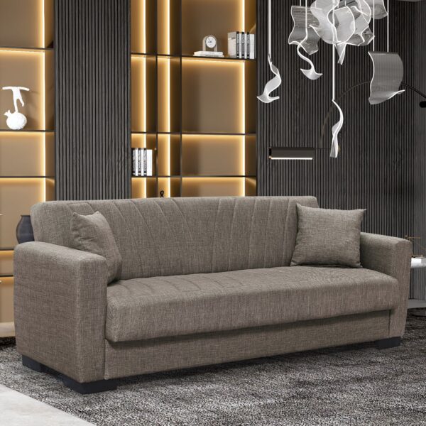 GALAXY Καναπές – Κρεβάτι με Αποθηκευτικό Χώρο, 3Θέσιος Ύφασμα Καφέ Sofa:210x82x81cm Bed:105x180cm - Image 20
