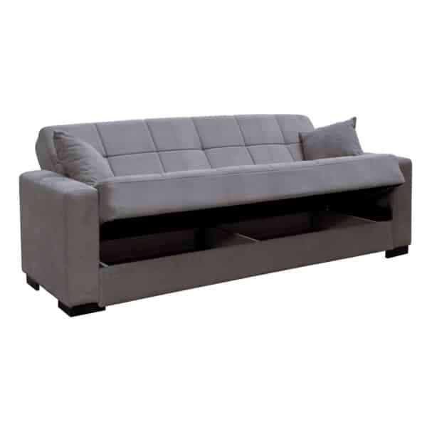 CARSON Καναπές – Κρεβάτι με Αποθηκευτικό Χώρο, 3Θέσιος Ύφασμα Γκρι Sofa:225x94x94cm Bed:120x190cm - Image 18