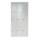 LOCKER 9 Θέσεων Φοριαμός - Ερμάριο με εσωτερικά ράφια, Μέταλλο Βαφή Γκρι 90x40x185cm - Image 9