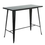 RELIX Τραπέζι Bar Μέταλλο Βαφή Μαύρο 120x60x103cm - Image 6