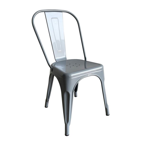 RELIX Καρέκλα Στοιβαζόμενη, Μέταλλο Βαφή Γκρι 44x49x84cm - Image 6