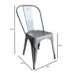 RELIX Καρέκλα Στοιβαζόμενη, Μέταλλο Βαφή Γκρι 44x49x84cm - Image 7