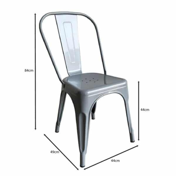 RELIX Καρέκλα Στοιβαζόμενη, Μέταλλο Βαφή Γκρι 44x49x84cm - Image 7