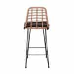 SALSA Σκαμπό BAR-Pro με Πλάτη, Μέταλλο Βαφή Μαύρο - Wicker Φυσικό, με Μαξιλάρι Μαύρο 45x55x75/113cm - Image 14