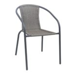 BALENO-W Πολυθρόνα Στοιβαζόμενη, Μέταλλο Βαφή Ανθρακί, Wicker Mixed Grey 52x60x72cm - Image 8