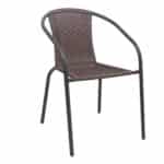 BALENO-W Πολυθρόνα Στοιβαζόμενη, Μέταλλο Βαφή Καφέ, Wicker Brown 52x60x72cm - Image 8