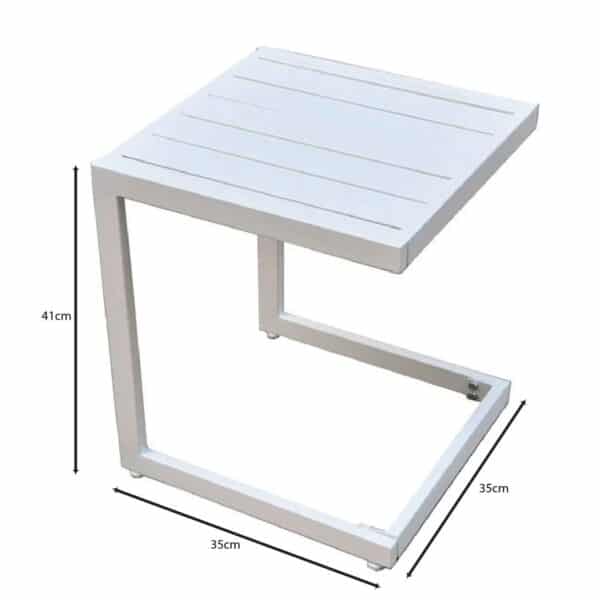 CORTE Βοηθητικό Τραπεζάκι, Μέταλλο Βαφή Άσπρο 35x35x41cm - Image 9