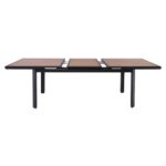 NAPOLI Τραπέζι Dining Κήπου- Βεράντας, Αλουμίνιο Βαφή Μαύρο Επιφάνεια Alu απόχρωσης Ξύλου 186+60x95cm H.77cm - Image 13