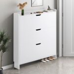 Παπουτσοθήκη MDF - Melamine Απόχρωση Άσπρο 80x17x115cm - Image 6