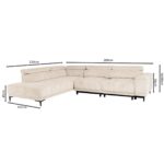 MASSIMO Καναπές Δεξιά Γωνία Ηλεκτρικά Συρόμενα Καθίσματα, Ύφασμα Water Repellent Μπεζ 289x229x107cm H.74/90cm - Image 22