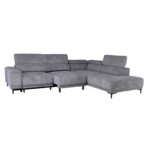 MASSIMO Καναπές Αριστερή Γωνία Ηλεκτρικά Συρόμενα Καθίσματα, Ύφασμα Water Repellent Γκρι 289x229x107cm H.74/90cm - Image 18