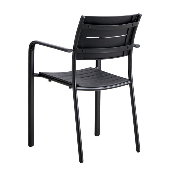 SAGA Πολυθρόνα Στοιβαζόμενη, Μέταλλο Βαφή Μαύρο, PP-UV Ανθρακί 56x57x84cm - Image 16