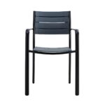 SAGA Πολυθρόνα Στοιβαζόμενη, Μέταλλο Βαφή Μαύρο, PP-UV Ανθρακί 56x57x84cm - Image 17