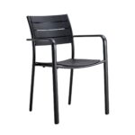 SAGA Πολυθρόνα Στοιβαζόμενη, Μέταλλο Βαφή Μαύρο, PP-UV Μαύρο 56x57x84cm - Image 14