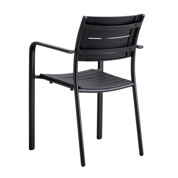SAGA Πολυθρόνα Στοιβαζόμενη, Μέταλλο Βαφή Μαύρο, PP-UV Μαύρο 56x57x84cm - Image 16