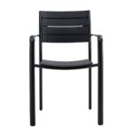 SAGA Πολυθρόνα Στοιβαζόμενη, Μέταλλο Βαφή Μαύρο, PP-UV Μαύρο 56x57x84cm - Image 17