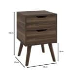 ALINA Κομοδίνο Απόχρωση Καρυδί 29x29x44cm - Image 9