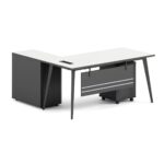 STATUS Γραφείο Γωνία Αναστρέψιμη, Απόχρωση Grey, Επιφάνεια Απόχρωση Άσπρο 180x80/40x75cm - Image 11