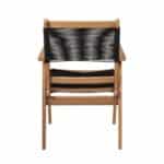 COFFEE Dining Πολυθρόνα Βεράντας - Κήπου, Ξύλο Ακακία Φυσικό, Rope Wicker Μαύρο 56x58x87cm - Image 21