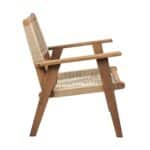 COFFEE Living Πολυθρόνα Καθιστικού Βεράντας - Κήπου, Ακακία Φυσικό-Rope Wicker Μπεζ 66x71x84cm - Image 21