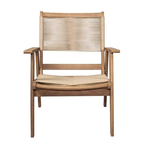 COFFEE Living Πολυθρόνα Καθιστικού Βεράντας - Κήπου, Ακακία Φυσικό-Rope Wicker Μπεζ 66x71x84cm - Image 23