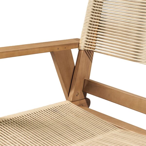 COFFEE Living Πολυθρόνα Καθιστικού Βεράντας - Κήπου, Ακακία Φυσικό-Rope Wicker Μπεζ 66x71x84cm - Image 24