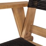 COFFEE Living Καναπές 2θέσιος Καθιστικού Βεράντας-Κήπου, ΑκακίαΦυσικό-Rope Wicker Μαύρο 119x71x84cm - Image 18